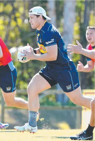  ?? Picture: AAP IMAGE ?? Prop Jarrod Wallace at Titans training yesterday.