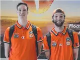  ?? ?? Cairns Taipans Stephen Zimmerman and Brayden Inger. Picture: Jasmine Amis