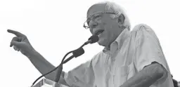  ?? AP ?? Sen. Bernie Sanders, I-Vt., speaks to the crowd during a June gubernator­ial campaign rally in Maryland.