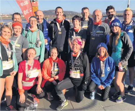  ??  ?? Some of the Cybi Striders runners, including those who took part in the Couch to 2.5k course