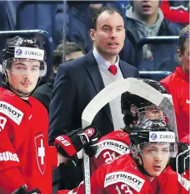  ?? KEVIN HOFFMAN / GETTY IMAGES ?? Switzerlan­d head coach Christian Wohlwend has made no bones about his team’s chances against Canada Tuesday in Buffalo.