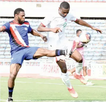  ?? ?? Enugu Rangers battling Lobi Stars for ball possession during a recent NPFL game.