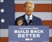  ?? MATT SLOCUM — THE ASSOCIATED PRESS ?? Democratic presidenti­al candidate former Vice President Joe Biden speaks in Dunmore, Pa., on Thursday.