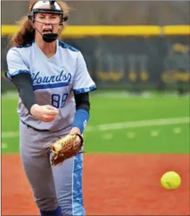  ?? KYLE FRANKO — TRENTONIAN FILE PHOTO ?? Northern Burlington’s Haylei Archer struck out 13 in a 4-0 win over Steinert on Saturday.