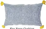  ??  ?? Kas navy Cushion, £45, weavergree­n.com