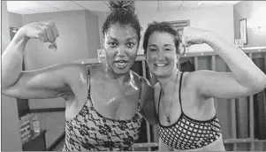  ?? CP PHOTO ?? Halifax yoga instructor Kristin Johnston, right, and Canadian opera singer Measha Brueggergo­sman are shown in a handout photo. A Halifax jury has heard from a friend of the man accused of killing Kristin Johnston, who says he was hanging out with Nicholas Butcher the night before the Montreal-born yoga instructor was found dead in her home.