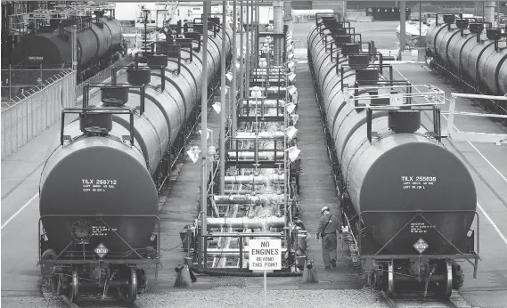  ?? PETER J. THOMPSON ?? Irving Oil Ltd.’s loading area in Saint John, N.B. Irving Oil and Plains All American Pipeline LP are said to be offering Canadian crude to U.S. buyers by rail for January and February loading. Renewed interest in railing heavy Canadian oil began about...