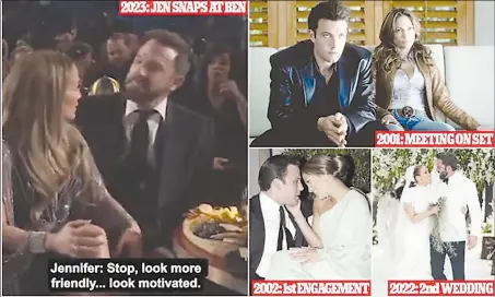  ?? (Pics: Supplied) ?? Ben Affleck and Jennifer Lopez, raised some eyebrows on Sunday evening after they were captured sharing an awkward moment at the 2023 Grammy Awards.