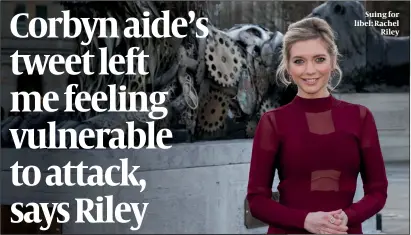  ?? PHOTOS: GETTY IMAGES, INSTAGRAM ?? Suing for libel: Rachel Riley