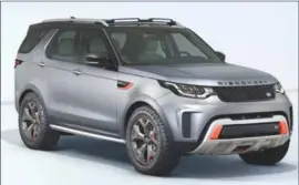  ??  ?? New Land Rover Discovery SVX revealed at Frankfurt Motor Show is a production preview of the ultimate all-terrain Land Rover Discovery, with a 525 hp 5.0litre supercharg­edV8 gasoline powertrain.