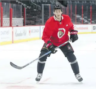  ?? JEAN LEVAC ?? Kyle Turris had missed three games with a viral infection before making his return to action Thursday night. The Senators won just one of three games with Turris on the sidelines.