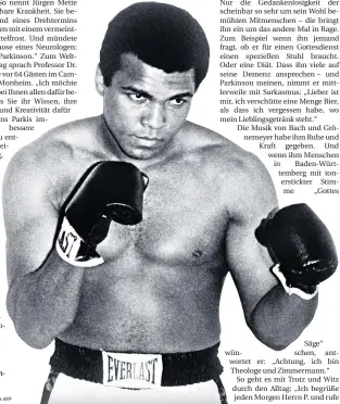  ?? RP-FOTO: AFP ?? Auch Boxlegende Muhammad Ali hatte Parkinson.