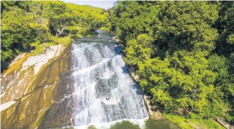  ??  ?? The Rere Rockslide is a must-do for thrill-seekers. Image credit: Brook Sabin.