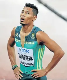  ?? Picture: ROGER SEDRES/ IMAGESA/ GALLO IMAGES ?? READY FOR RETURN: Wayde van Niekerk, seen here in the semifinal of the men’s 200m at the IAAF World Athletics event in London in 2017, has been out of action since the end of that year due to injury