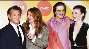  ?? Evan Agostini / Associated Press ?? From left, actors Sean Penn, Julia Roberts, Dan Stevens and Betty Gilpin at the premiere for “Gaslit” at The Metropolit­an Museum of Art.