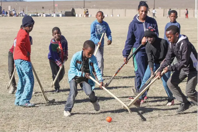  ?? Photo: Stephen Penney ?? Primary School pupils were given the chance to learn new sports skills during the Department of Sport, Recreation, Arts and Culture and the Educations Department Youth Day sports day last week.