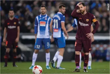  ??  ?? El astro del Barcelona se perdió el gol desde los 11 pasos en el duelo contra el Espanyol.