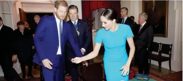  ?? Agence France-presse ?? ↑
Prince Harry and Meghan attend the Endeavour Fund Awards at Mansion House in London.