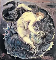  ??  ?? ‘He cast him into the Bottomless Pit’: Blake’s The Angel Michael Binding Satan (1805)