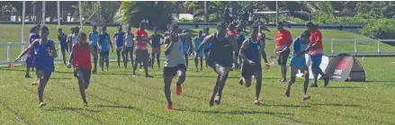  ?? Nicolette Chambers ?? The sub-junior boys 100 metres event during the Nadroga/Navosa Athletics Zone competitio­n at Lawaqa Park in Sigatoka on June 22, 2022. Photo: