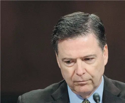  ?? JIM WATSON / AGENCE FRANCE- PRESSE / GETTY IMAGES ?? James Comey testifies before the Senate Judiciary Committee last week. He is only the second FBI director to be fired.