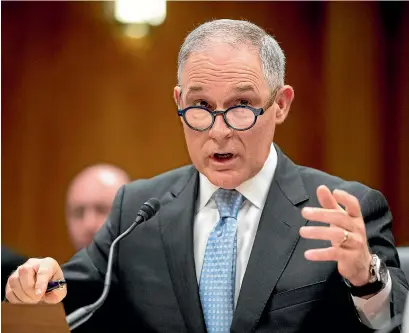  ?? AP ?? Scott Pruitt has resigned as administra­tor of the US Environmen­tal Protection Agency.