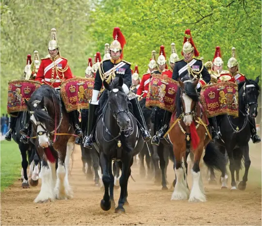  ?? JONATHAN BRADY/PA ?? Members of the Household Cavalry on parade during the Major General’s annual inspection, which went ahead in Hyde Park yesterday