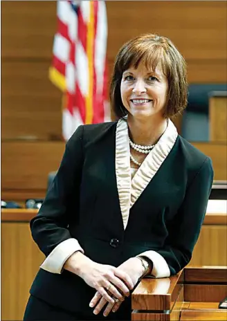  ?? THE CALIFORNIA­N / FILE ?? Jennifer Thurston in her courtroom at the federal courthouse in Bakersfiel­d in 2012. Last year, Thurston was selected to serve as district judge in the Eastern District of California.