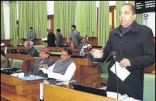  ?? HT PHOTO ?? Chief minister Jai Ram Thakur addressing the assembly during the budget session in Shimla on Thursday.