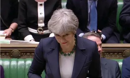  ??  ?? ‘Mrs May has not been wholly captured by the cult of no-deal, but she was unwilling in Wednesday’s votes to exclude it from the picture entirely.’ Photograph: Reuters Tv/Reuters