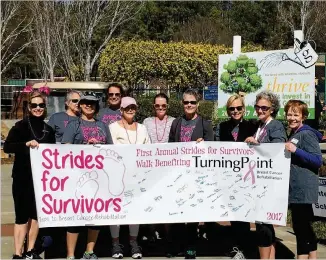  ?? CONTRIBUTE­D BY THE SCALISE FAMILY ?? Participan­ts of the first Strides for Survivors fundraisin­g walk stand proud to support TurningPoi­nt Rehabilita­tion Center. Emilie, Lauren and Samantha Scalise created the fundraiser to support the organizati­on that helped their mother through breast...