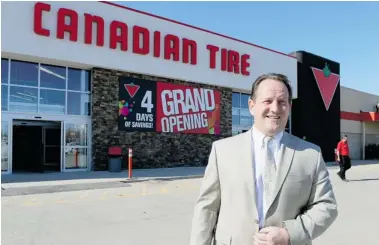  ?? BRYAN SCHLOSSER/LEADER-POST ?? Dan Leroux is the manager of the new Canadian Tire store in the Southland Mall which had its official opening Thursday.