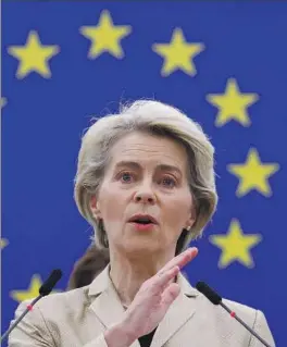  ?? REUTERS ?? Ursula von der Leyen, presidenta de la Comisión Europea.