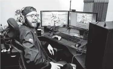  ?? Chona Kasinger / New York Times ?? Chris Covent, in a bid to become a full-time streamer, switched from Twitch to Microsoft’s Mixer. Despite efforts by tech giants to grab a larger slice of the video game streaming arena, none has made a serious dent.