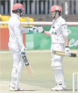  ?? Picture: Gallo Images ?? DELIGHTFUL DUO. Rassie van der Dussen and Wihan Lubbe of the Lions both scored hundreds against the Titans yesterday.