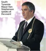  ??  ?? South Tyneside Mayor Ken Stephenson speaks at the event