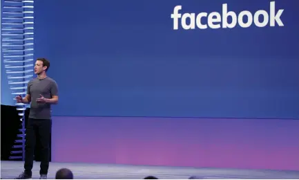  ??  ?? FACEBOOK CEO Mark Zuckerberg speaking to a Facebook conference last year in California.