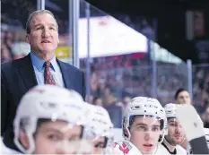  ?? MICHAEL BELL ?? Moose Jaw Warriors head coach Tim Hunter’s team had a great regular season but suffered a second-round playoff series loss.