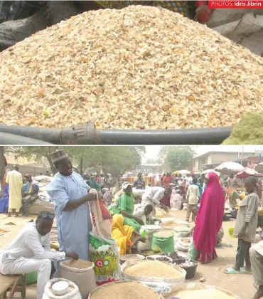  ?? PHOTOS: Idris Jibrin ?? Afafata rice on display in a local market in Kano