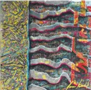  ?? CONTRIBUTE­D PHOTOS ?? Artist Janice Kindred describes “Tango” as multiple layers of her handmade papers woven to create strong movement and a 3-D effect. “Oranges, reds and gold dance over the surface,” she says.