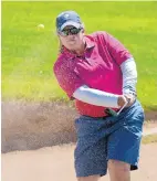  ?? GREG SORBER/JOURNAL ?? Stephanie Blount hits out of a trap on the 13th hole at Santa Ana Golf Club on Monday. She was the top City player.