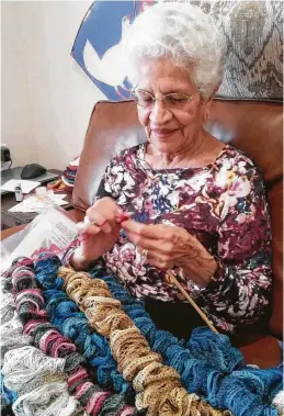  ?? Photo courtesy of Parkway Place ?? Santosh “Toshi” Hayre, a Parkway Place resident, uses her knitting skills to help others, from newborns to those in skilled nursing care.