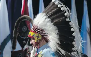  ?? ADRIAN WYLD / THE CANADIAN PRESS ?? “This is going to be a monumental change in terms of what happens in Canada,” Perry Bellegarde, the national chief of the Assembly of the First Nations, said.