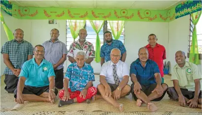  ?? Photo: Leon Lord ?? Representa­tives of the Galoa Forest Base Trust and Fiji Mahogany Trust in Wainiyabia Village.