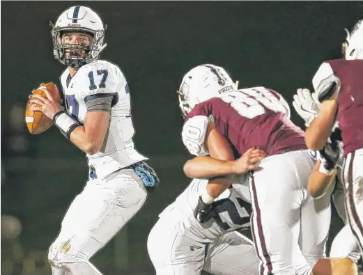  ?? ALLEN CUNNINGHAM/FOR THE SUN-TIMES ?? Cary-Grove quarterbac­k Ben McDonald completed 10 of 13 passes for 158 yards and a touchdown Friday against Prairie Ridge.