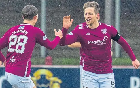  ??  ?? LICHTIES GOAL: Defender Tam O’brien gave Arbroath the lead in their Scottish Cup clash with Falkirk.