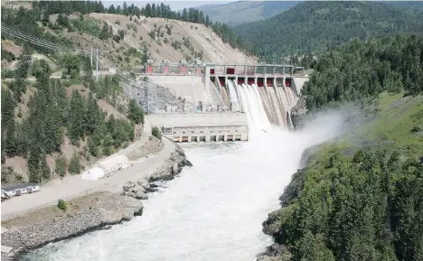  ??  ?? Teck Resources is looking to sell its two-thirds stake in the Waneta Dam near Trail, B.C. The dam powers a nearby smelter complex that has operated for more than 100 years and props up the regional economy through the 1,400 jobs it supplies to the...