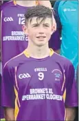  ??  ?? Cathal English who has been selected for the Tipperary minor hurling panel.