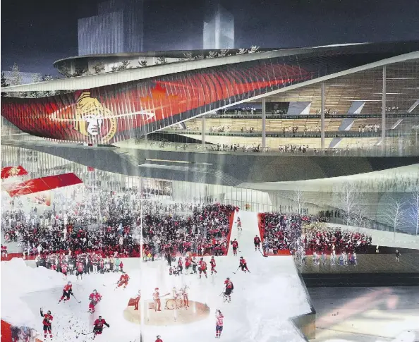  ?? WAYNE CUDDINGTON ?? A new downtown rink for the NHL’s Ottawa Senators was part of the proposed LeBreton Flats developmen­t that’s now in shambles.