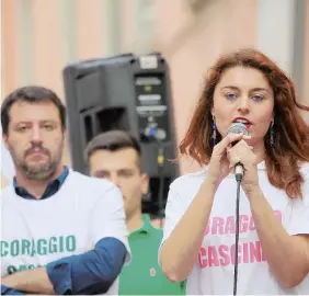  ?? LaPresse ?? A Cascina Matteo Salvini nel 2016 con Susanna Ceccardi, allora candidata sindaco, poi deputata
